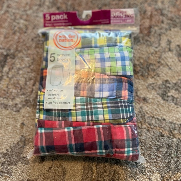 Wonder Nation Multicolor Plaid Boxer Briefs 5-Pack - Picture 1 of 1
